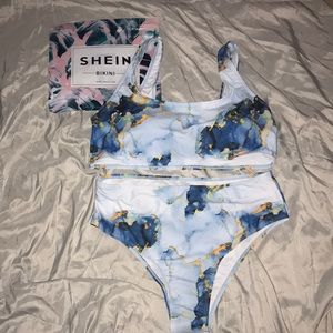 SHEIN bathing suit marble design size Large